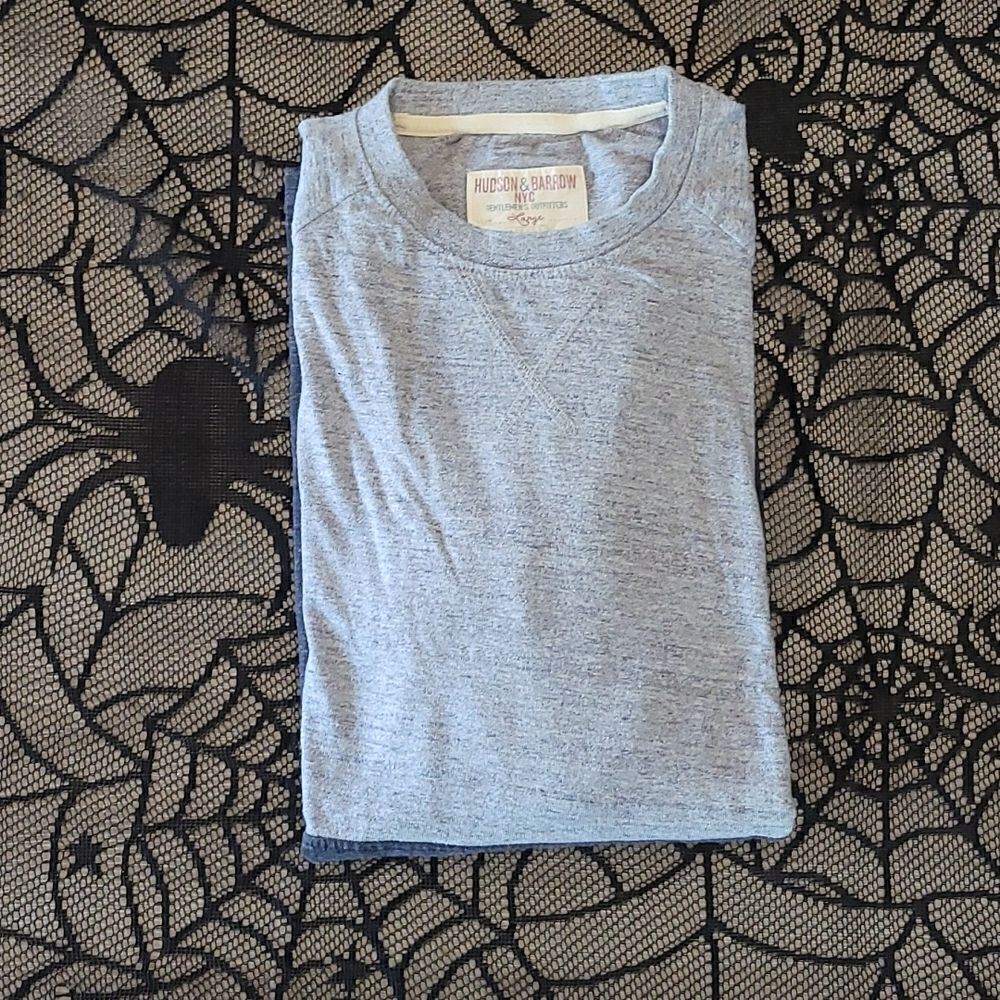 Hudson & Barrow NYC Gentlemen's Outfitters Gray & Navy Long Sleeve TShirt Size L